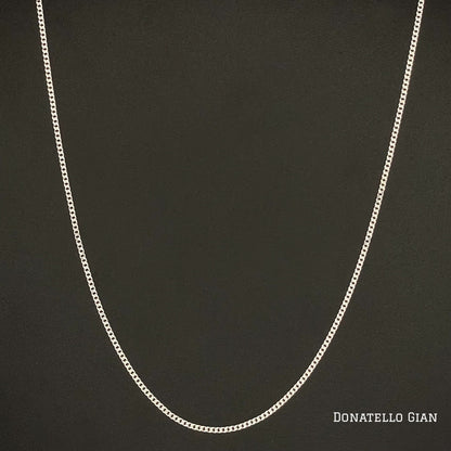 Sterling Silver 925 Cuban Curb Chain 1.3MM, 16"-24", Cuban Curb Chain Necklace, Italian Made Sterling Silver 925 Unisex Chain by Donatello Gian