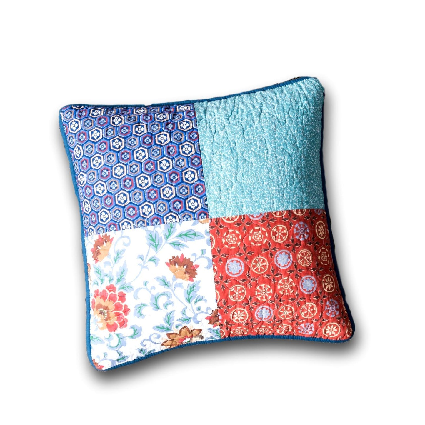 DaDa Bedding Set of 2-Pieces Bohemian Vibes Patchwork Floral Throw Pillow Covers, 18" x 18" (JHW878) by DaDa Bedding Collection