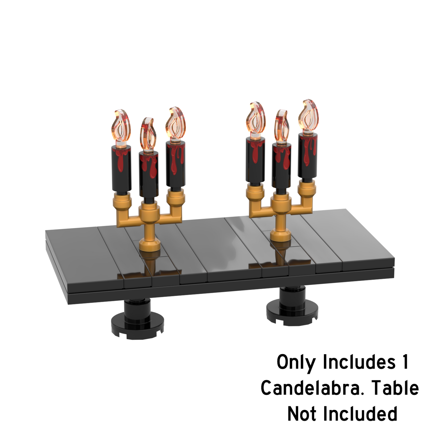 Halloween Candelabra (Black) -  Custom Printed Minifig Accessory - Made Using LEGO® Parts