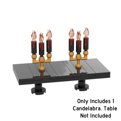 Halloween Candelabra (Black) -  Custom Printed Minifig Accessory - Made Using LEGO® Parts
