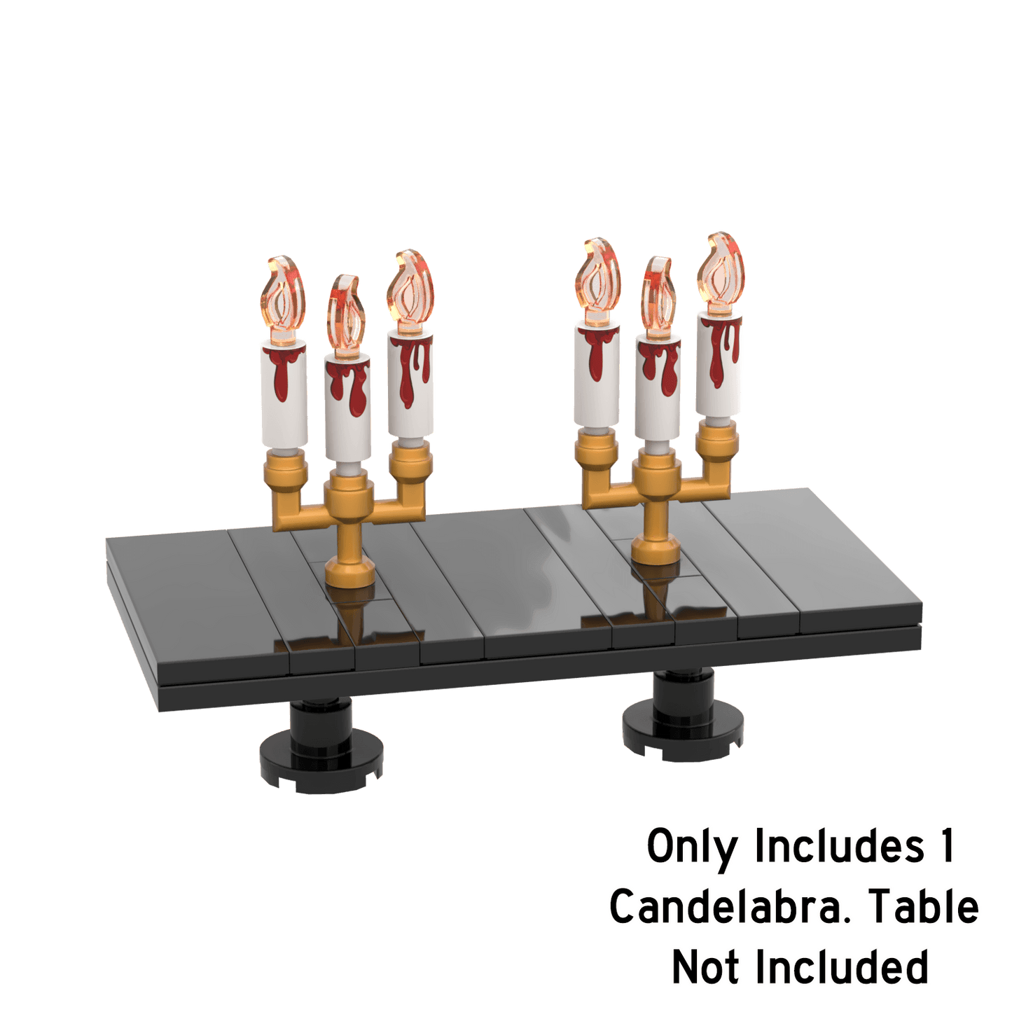 Halloween Candelabra (White) -  Custom Printed Minifig Accessory - Made Using LEGO® Parts