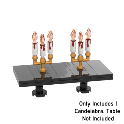 Halloween Candelabra (White) -  Custom Printed Minifig Accessory - Made Using LEGO® Parts