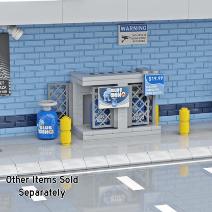“Blue Dino” Propane Exchange - Gas Station - Minifig Scale Custom Set - Made Using LEGO® Parts