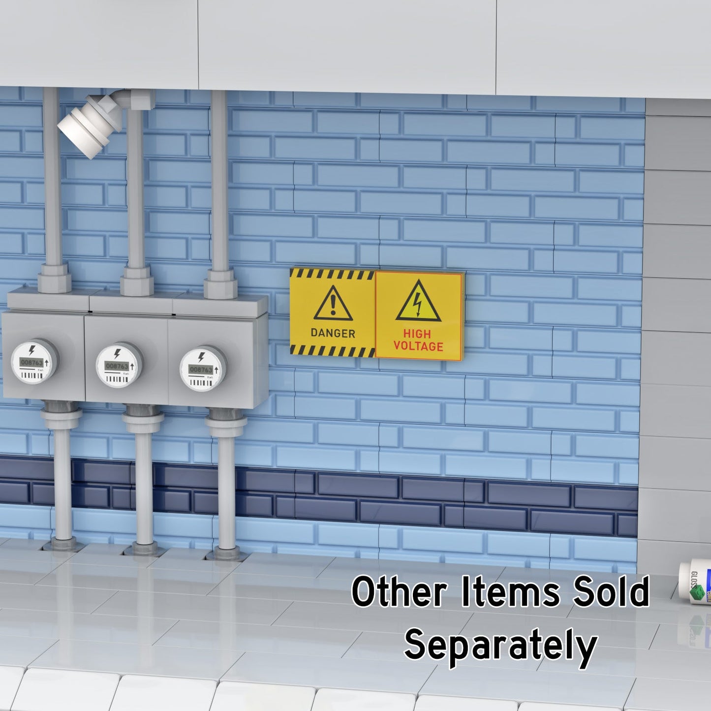 Danger Warning Sign - Custom Printed - Made Using a LEGO® Tile