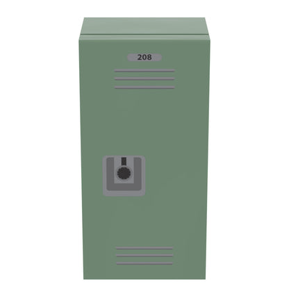 High School Locker (Plain) for Minifigs made using LEGO parts - B3 Customs
