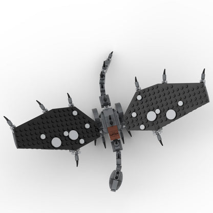 Fell Beast w/ Ringwraith Minifig Building Set made using LEGO parts - B3 Customs