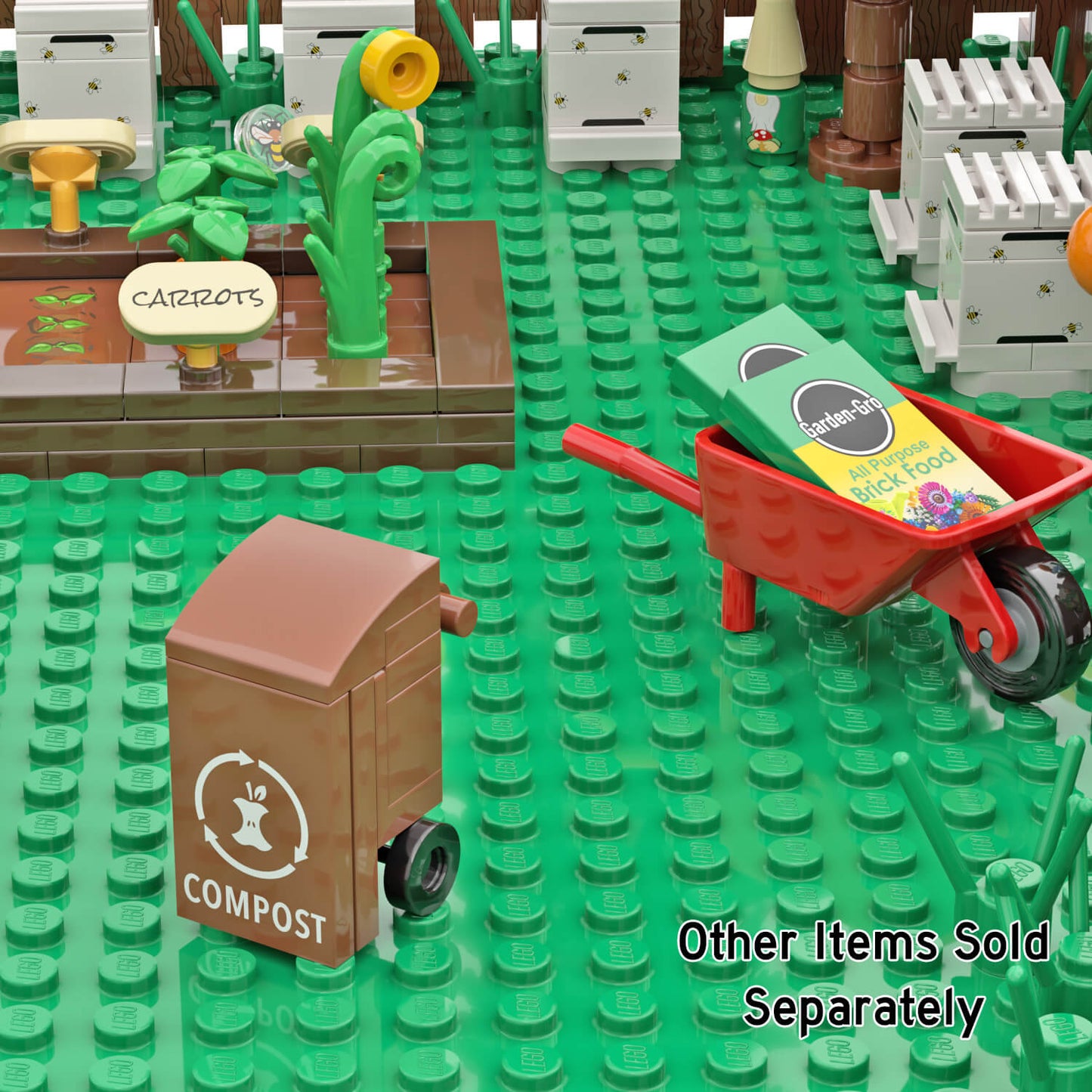 Compost Bin - Mini Building Set - Custom Printed - Made Using LEGO® Parts