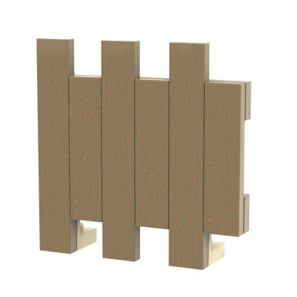 Wooden Fence (Dark Tan) - Custom Printed - Made with LEGO® Parts