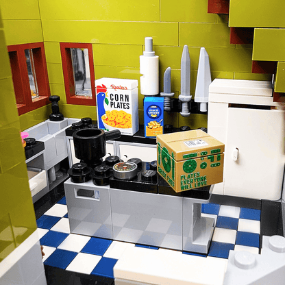Brick Chef Food Delivery Shipping Box - Minifig Food Accessory - Custom Printed - Made using LEGO® parts (2 x 2 brick)