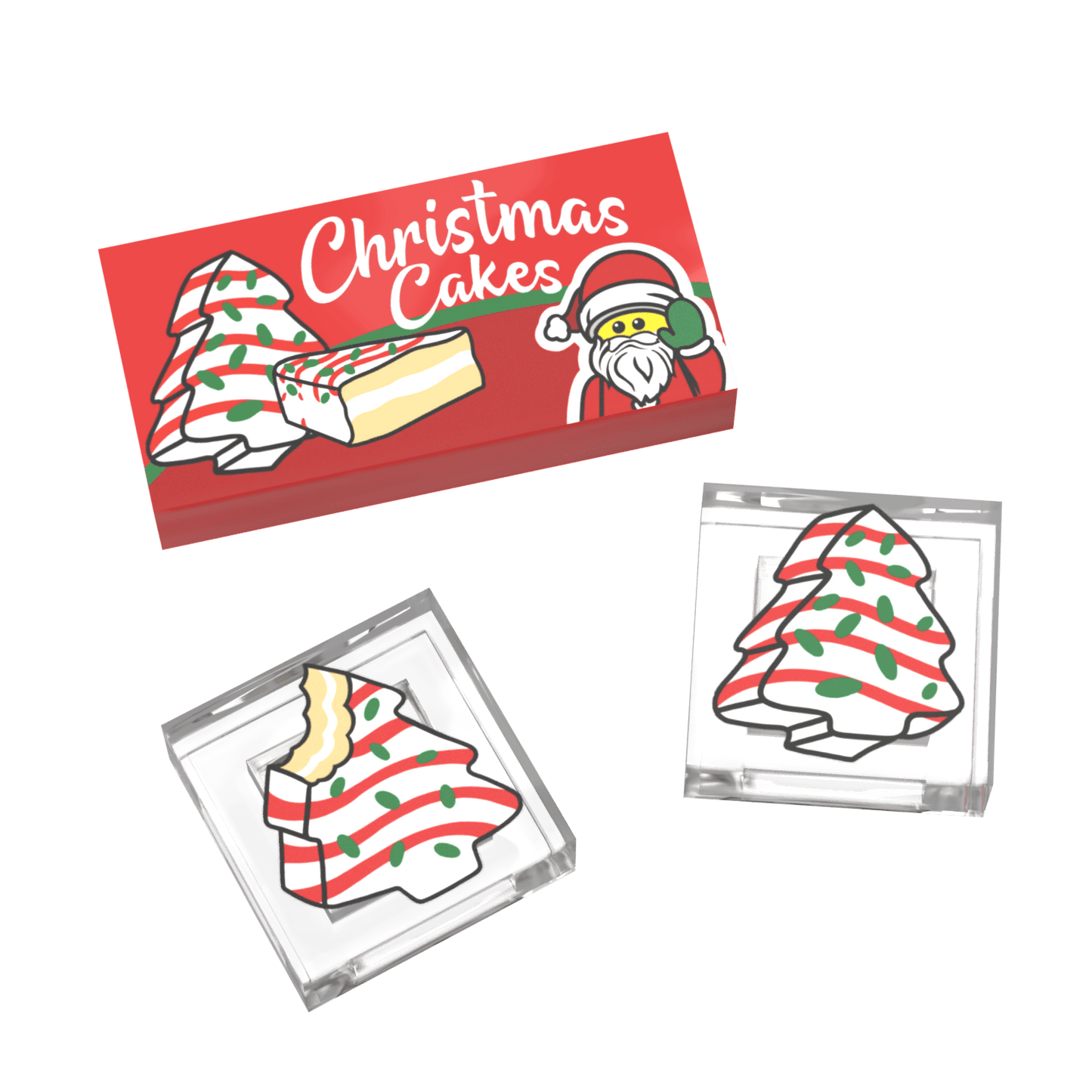 Christmas Cake Box and Christmas Cakes - Custom Printed Using LEGO® Parts
