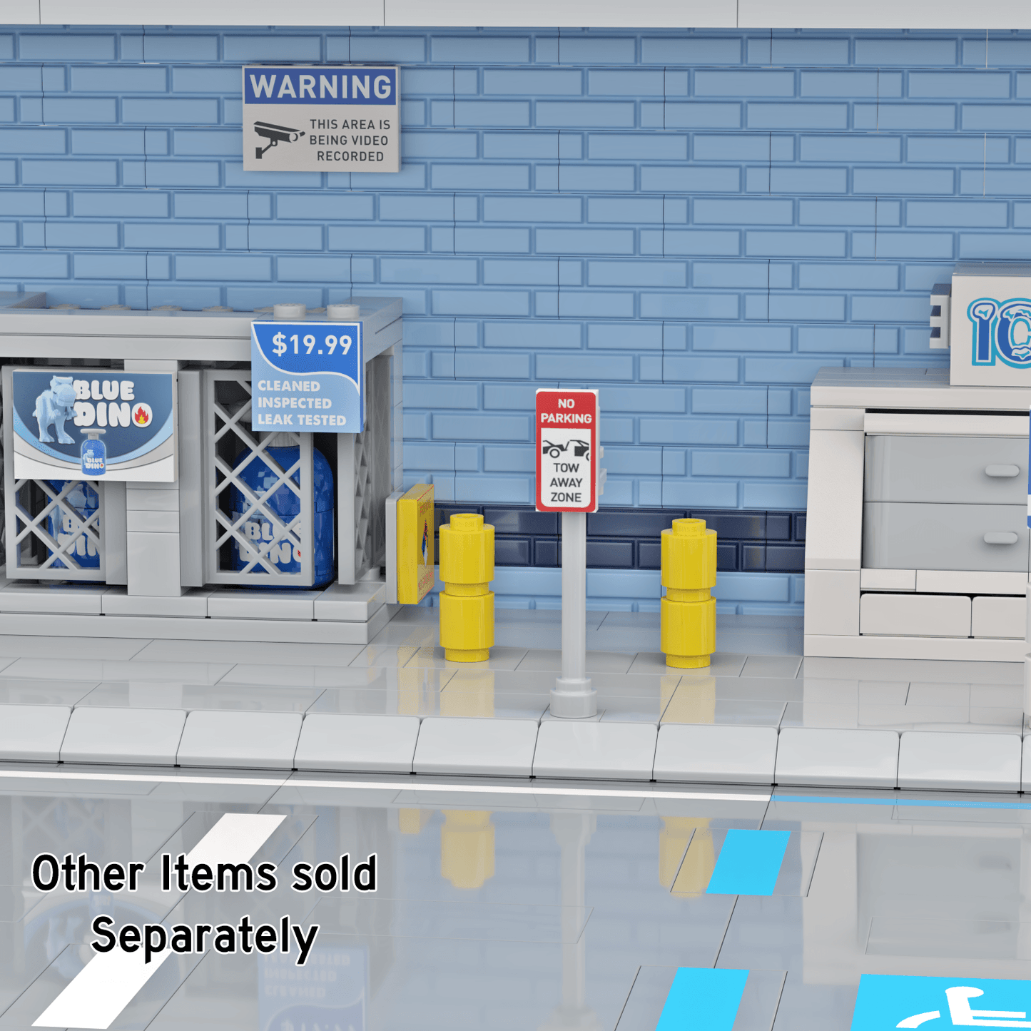 "Tow Away Zone" Sign & Post - Custom Printed - Made Using LEGO® Parts