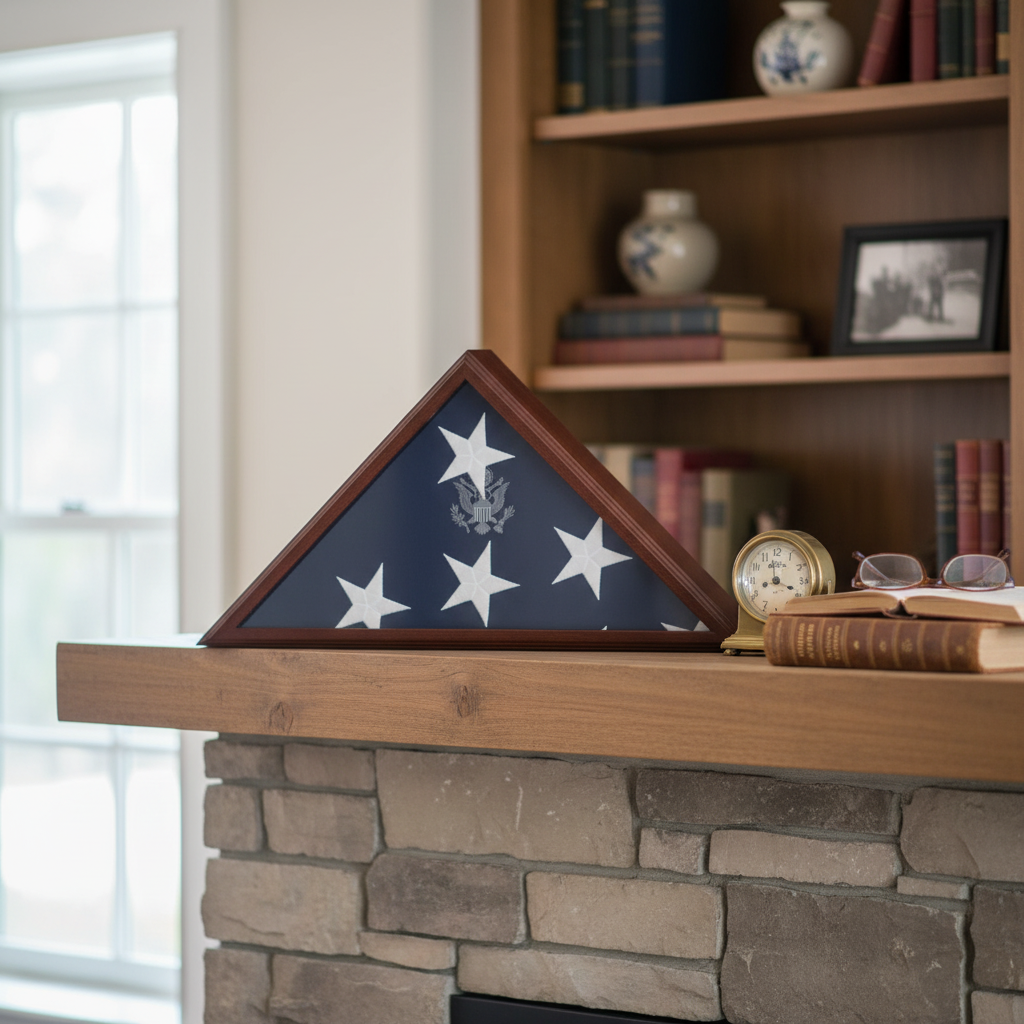 American Laser Engraved Flag Case - Engraved Emblem