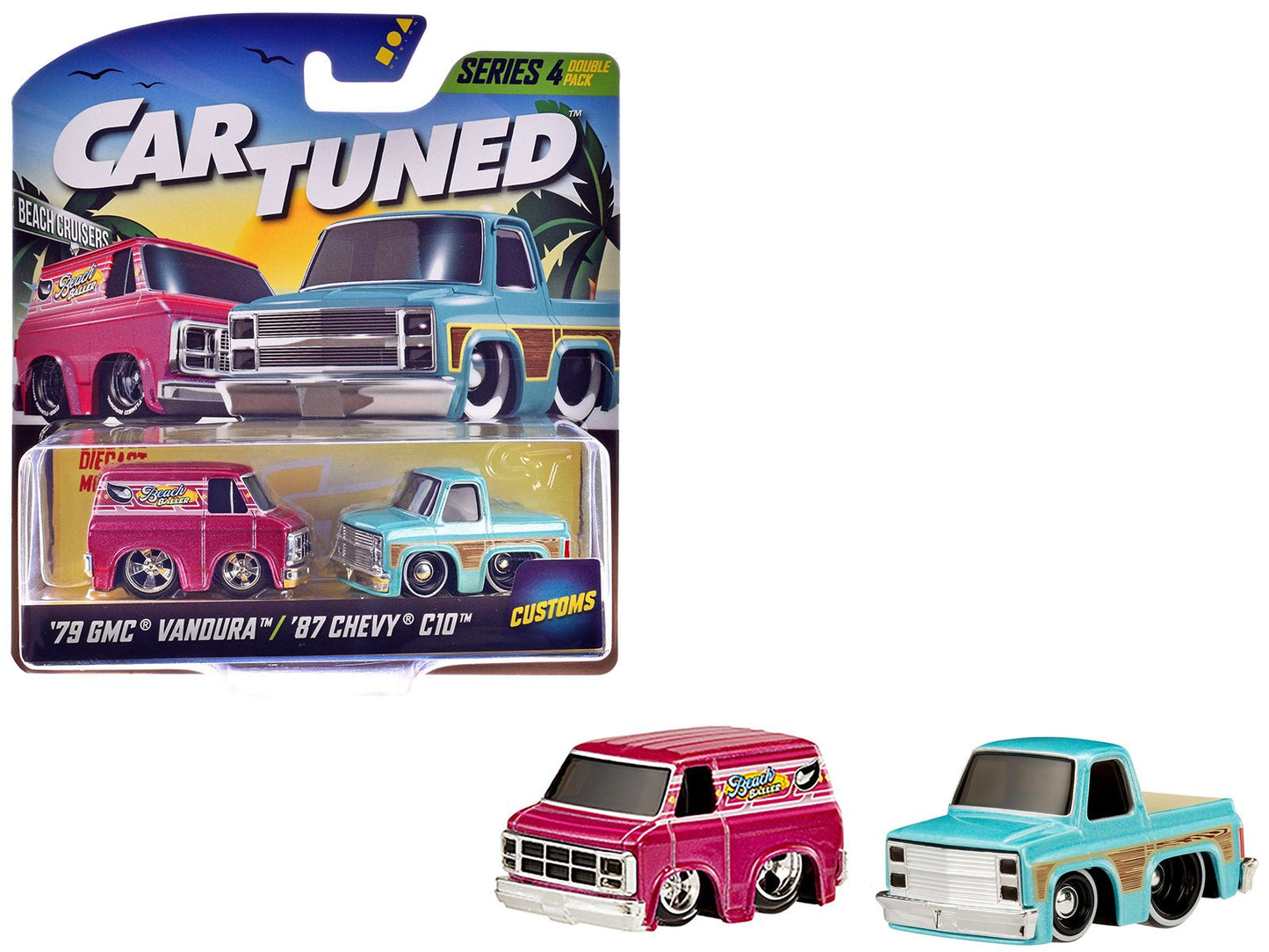 "Customs" Series 4 Double Pack Set of 2 Cars Diecast Model Cars by CarTuned  free shipping USA