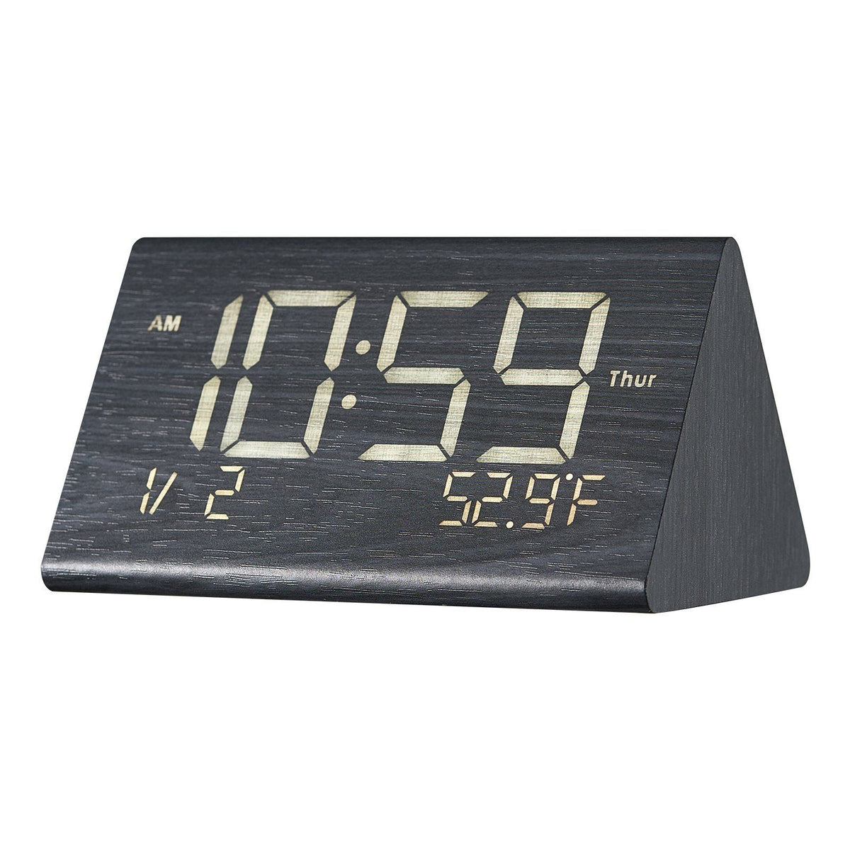 Digital Alarm Clock with Dual Alarm USB Night Light Desktop Clock Black