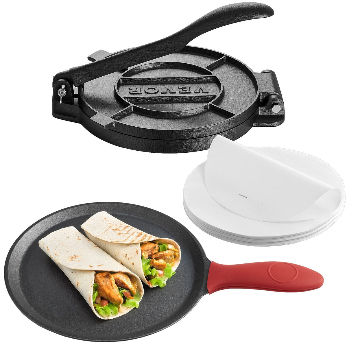 10 Inch Tortilla Press Chapati Maker Roti Dough Maker Heavy Duty Cast Iron