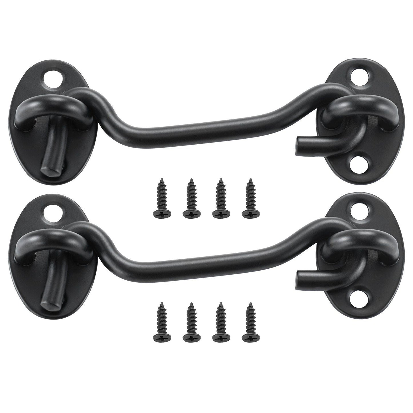 Hook and Eye Gate Latch 2 Pack Barn Door Latch Hook with Mounting Screws