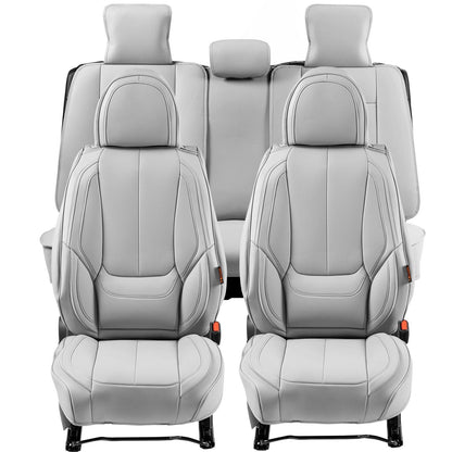 Seat Covers, Universal Car Seat Covers Full Set Seats, Front and Rear Seat, 13pcs Faux Leather Seat Cover, Full Enclosed Design, Detachable Headrest and Airbag Compatible, for Most Car SUV Truck