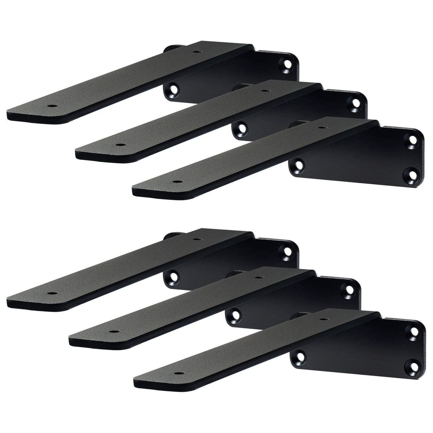 Shelf Bracket, 6'L x 4'W x 1.6'H 6 Pcs, Heavy Duty Floating Shelf Brackets, Brackets for Shelves, 5mm Thick Matte Black L Shelf Bracket,Steel Shelving Brackets with 160 lbs Load Capacity