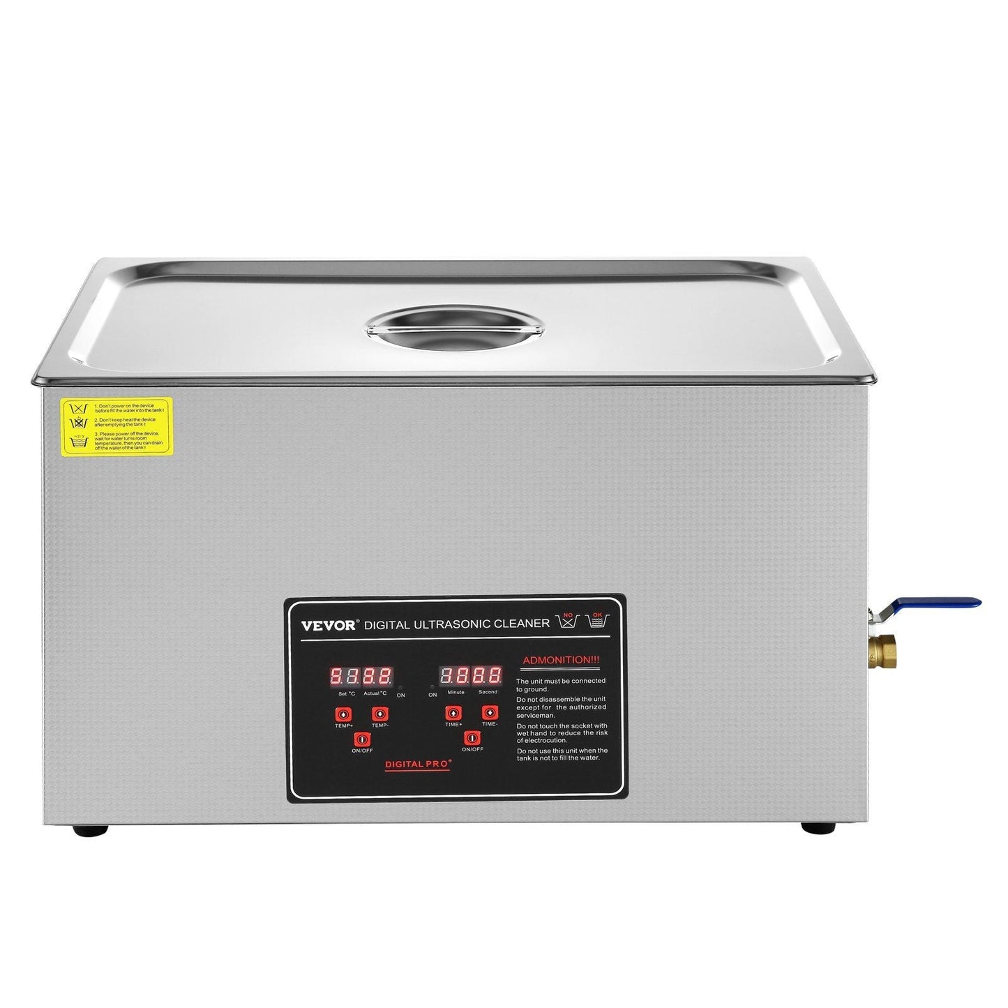 Ultrasonic Cleaner with Digital Timer & Heater, Professional Ultra Sonic Jewelry Cleaner, Stainless Steel Heated Cleaning Machine for Glasses Watch Rings Small Parts Circuit Board (30L)