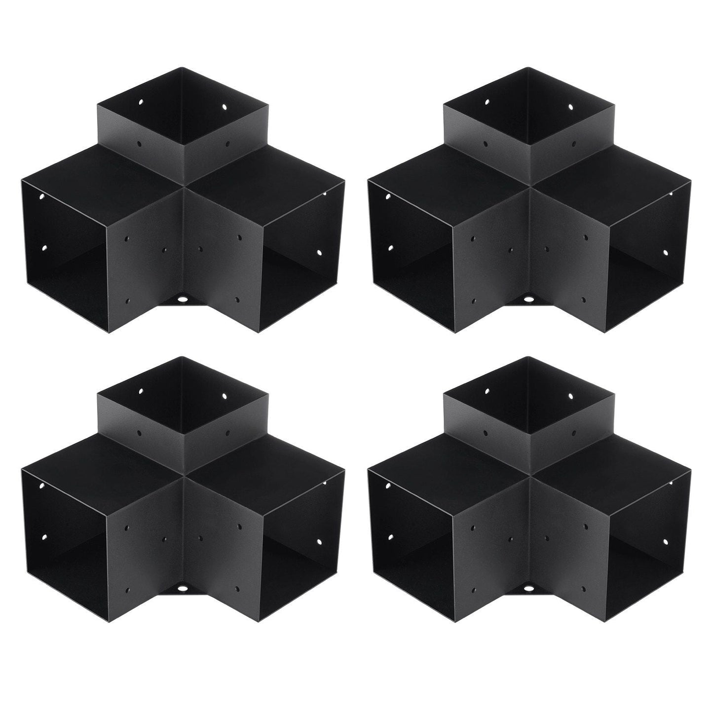 Pergola Bracket Kit 6''x6'', 4pcs 3-Way Heavy Duty Corner Bracket Woodworks DIY Post Base Kit, Easy Installation Wooden Beams for Gazebos, Patio Pergolas, Log Cabin Outdoor Pergola Hardware