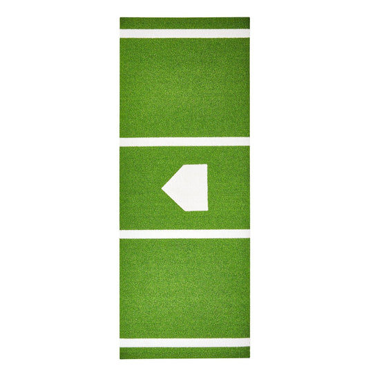 Baseball Softball Hitting Batting Mat, 10' x 3.8' Indoor/Outdoor Softball Mat, Lined & Foam Backing Anti-Slip Anti-Fade Softball Training Aid, Portable Practice Mat with Tightening Rope, Green