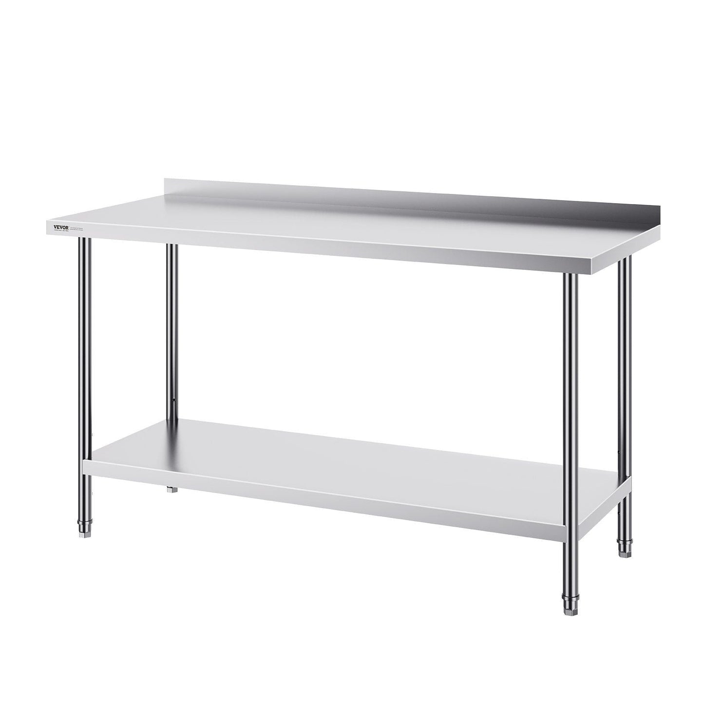 24 x 60 x 36 Inch Stainless Steel Work Table, Commercial Food Prep Worktable Heavy Duty Prep Worktable, Metal Work Table with Adjustable Height for Restaurant, Home and Hotel