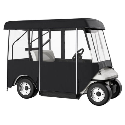 Golf Cart Enclosure, 4-Person Golf Cart Cover, 4-Sided Fairway Deluxe, 300D Waterproof Driving Enclosure with Transparent Windows, Fit for EZGO, Club Car, Yamaha Cart (Roof Up to 78.7''L)