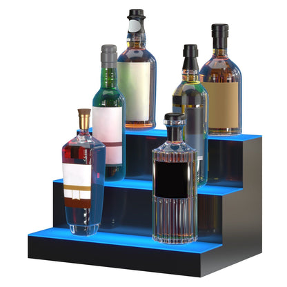 LED Lighted Liquor Bottle Display Bar Shelf RF & App Control 16" 3-Step