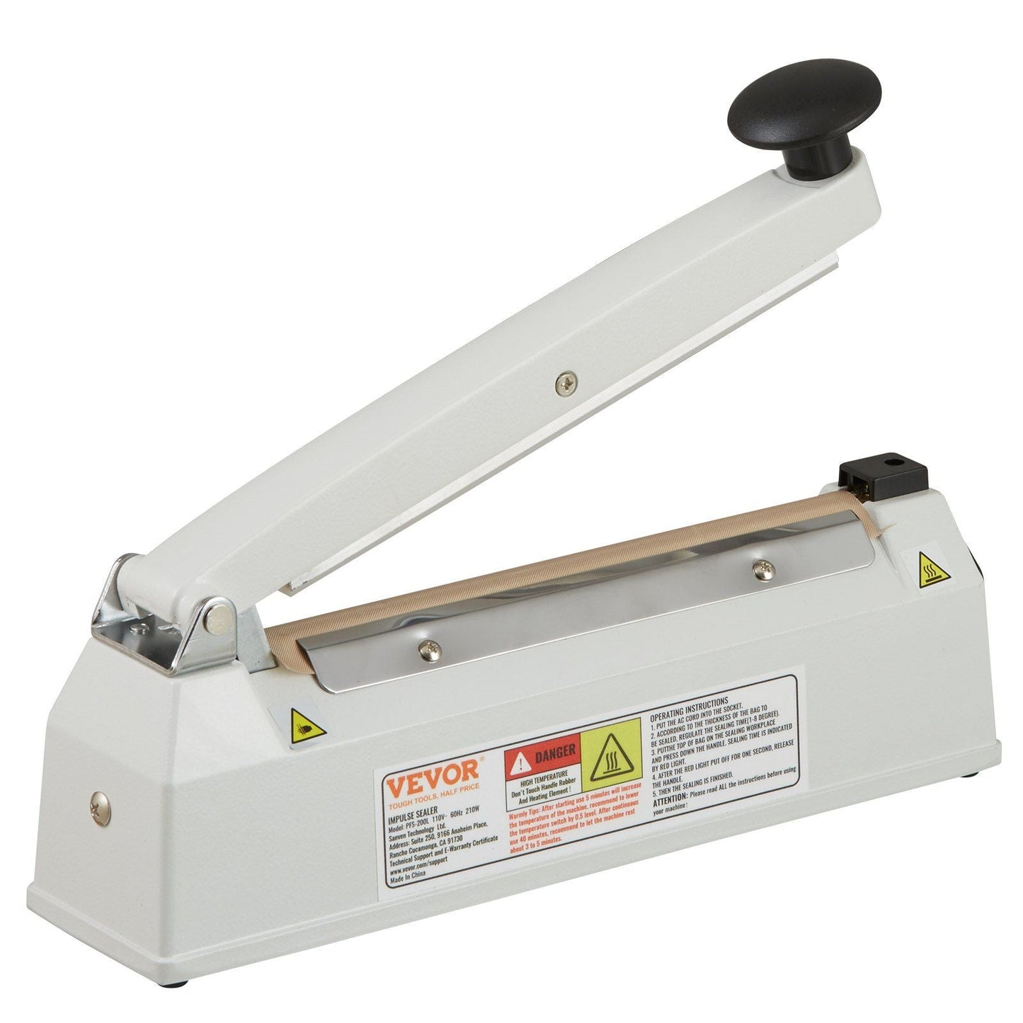 Impulse Sealer 8 inch, Manual Heat Sealing Machine with Adjustable Heating Mode, Aluminum Shrink Wrap Bag Sealers for Plastic Mylar PE PP Bags, Portable Poly Bag Sealer with Extra Replace Kit