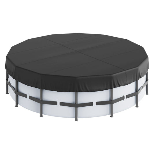 15 Ft Round Pool Cover, Solar Covers for Above Ground Pools, Safety Pool Cover with Drawstring Design, 420D Oxford Fabric Summer Pool Cover, Waterproof and Dustproof, Black