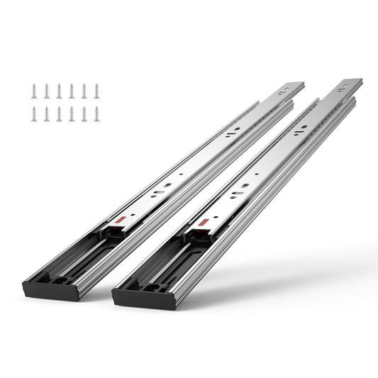 10 Pairs of 18 Inch Drawer Slides Side Mount Rails, Heavy Duty Full Extension Steel Track, Soft-Close Noiseless Guide Glides Cabinet Kitchen Runners with Ball Bearing, 100 Lbs Load Capacity