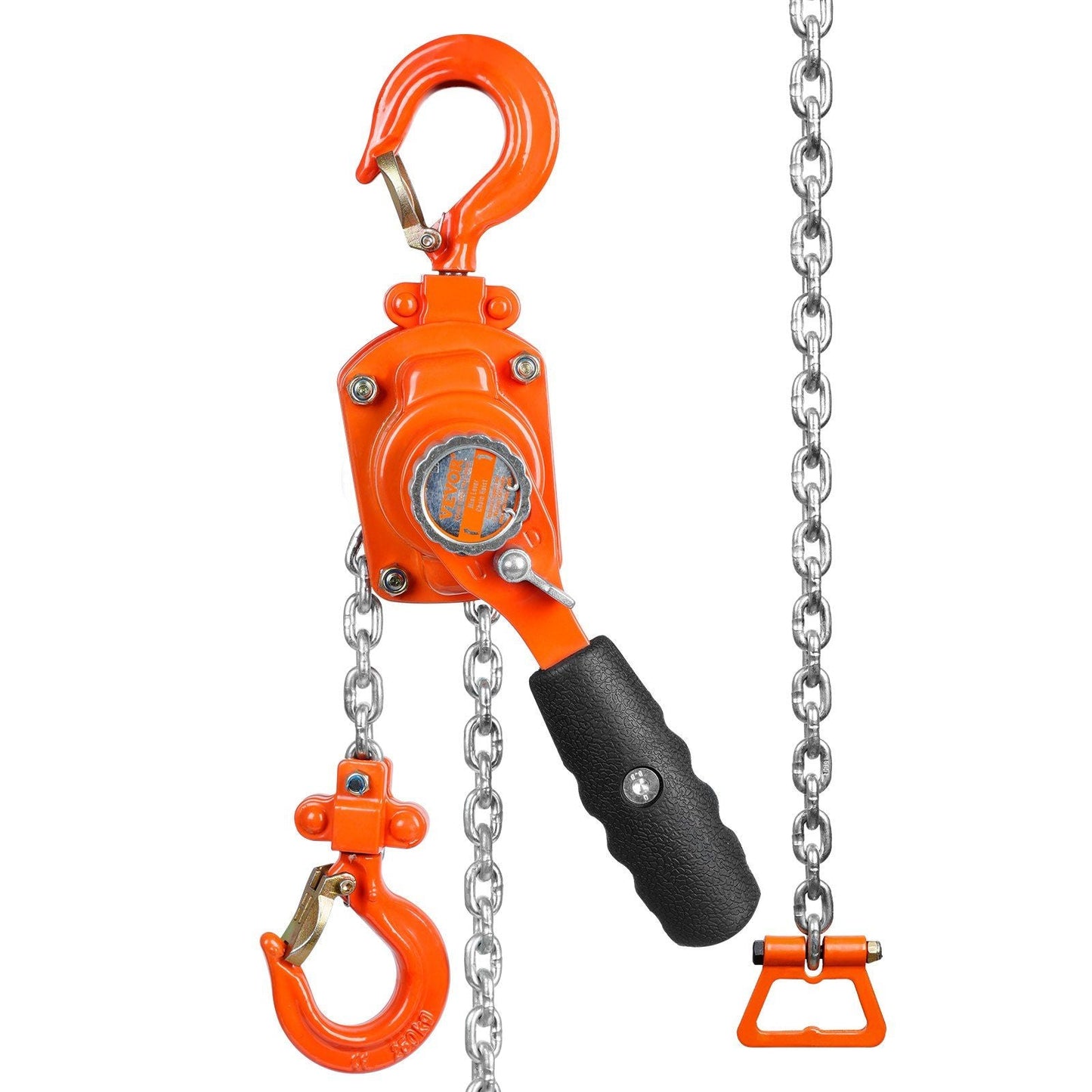 Manual Lever Chain Hoist, 1/4 Ton 550 lbs Capacity 5 FT Come Along, G80 Galvanized Carbon Steel with Weston Double-Pawl Brake, Auto Chain Leading & 360° Rotation Hook, for Garage Factory Dock