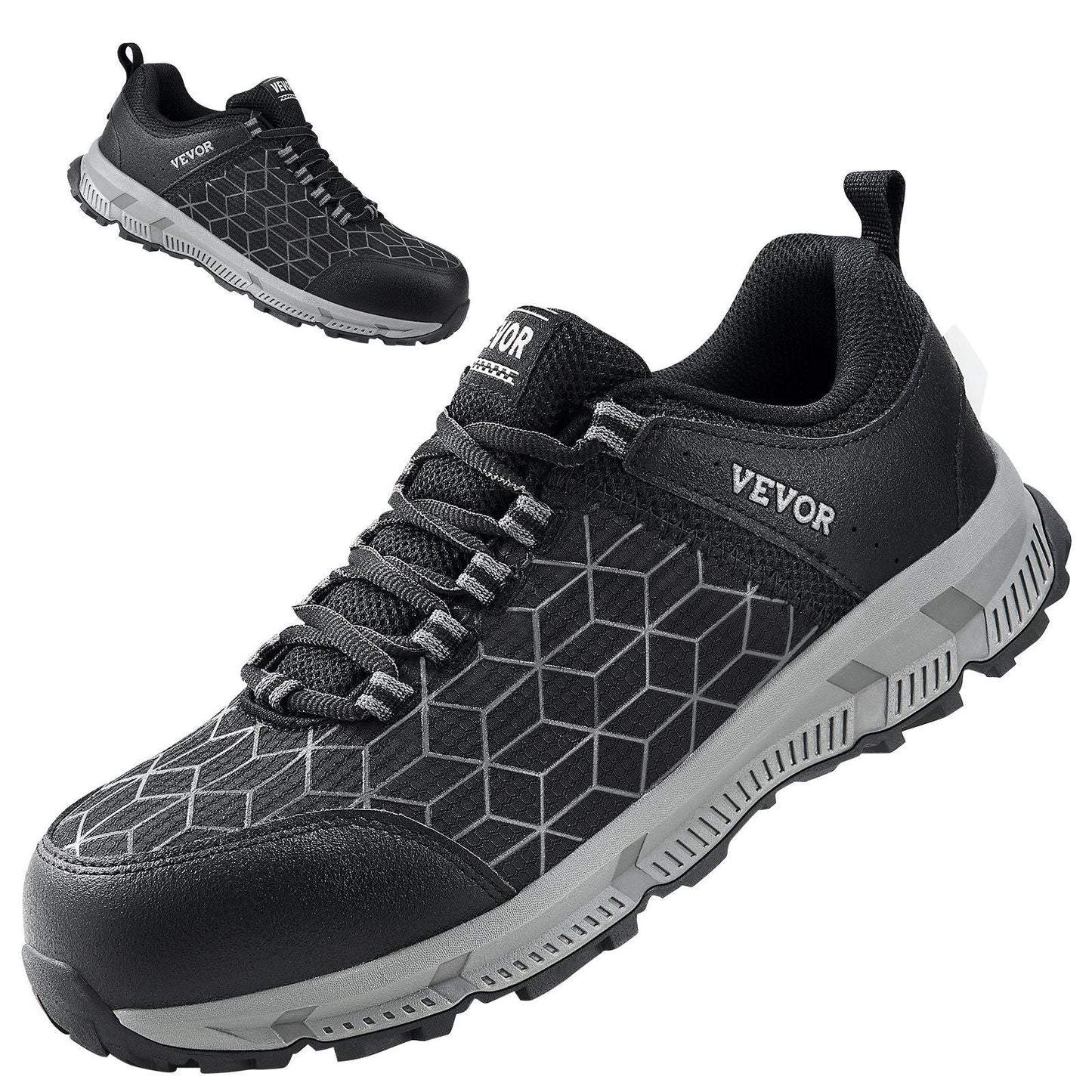 Steel Toe Shoes for Men US Size 11.5 Wide Athletic Work Shoe Sneakers Black