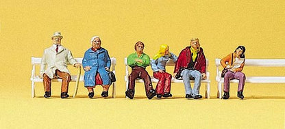 Preiser 10027 HO Scale Passengers -- Seated On Benches