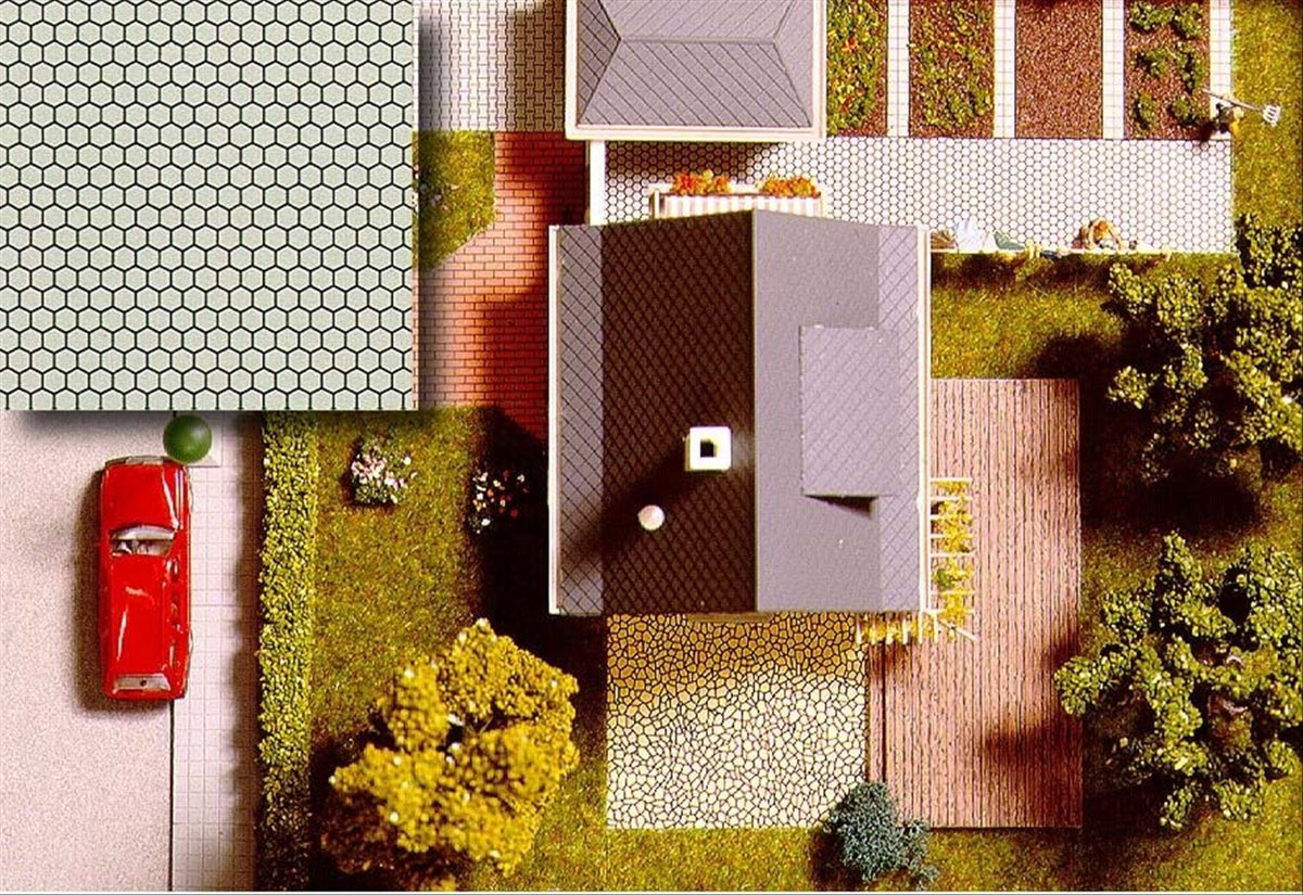 Busch 7036 HO/TT Scale Hex Stone Decorative Panels
