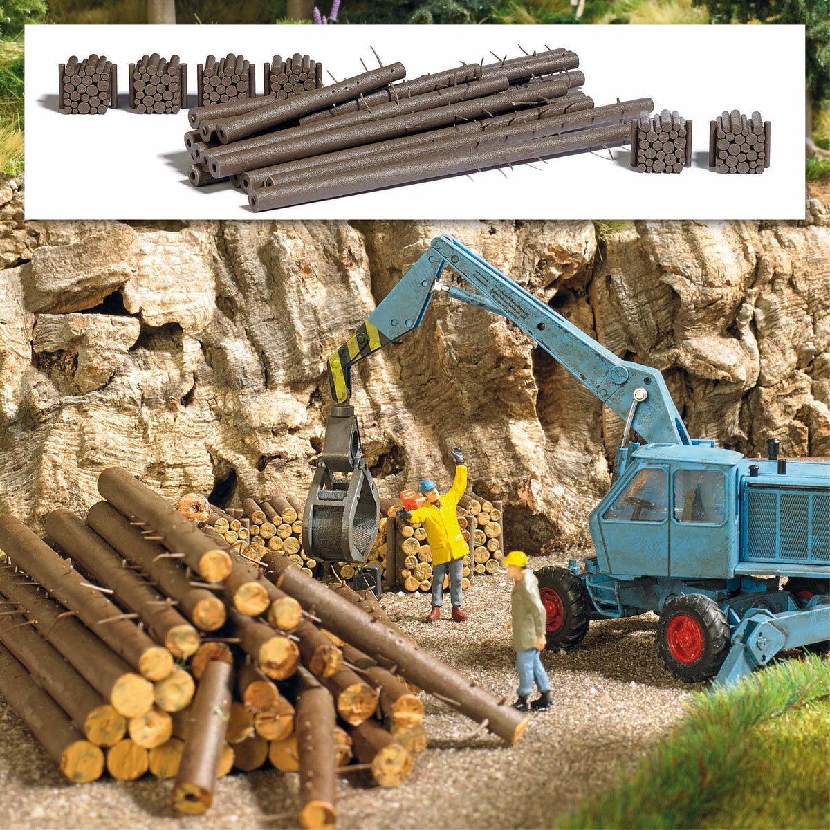 Busch 1379 HO Scale Timber for Wood Yard (Logs & Stacks)