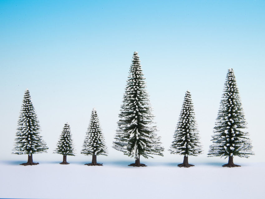 Noch 26929 HO/TT Scale Snow-Covered Fir Trees, 5-9 cm, 5-Pack