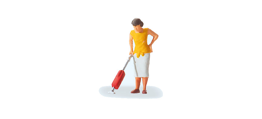 Preiser 28141 HO Scale Woman w/Vacuum Cleaner Figure