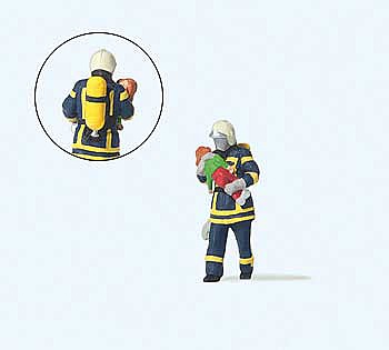 Preiser 28251 HO Scale Modern Firefighter Saving Child Individual
