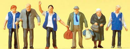 Preiser 10544 HO Scale Passengers Travelers Aid Personnel w/Elderly