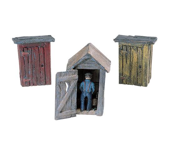 Woodland Scenics D214 HO Outhouses (3) & Man Set Structure Kit