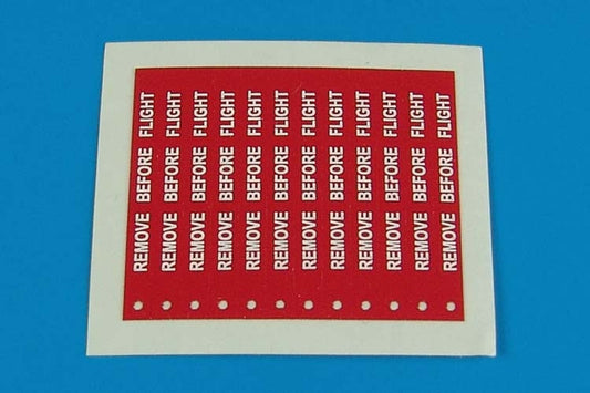 Aerobonus 320002 1/32 Remove Before Flight Flags White Lettering (Decals)