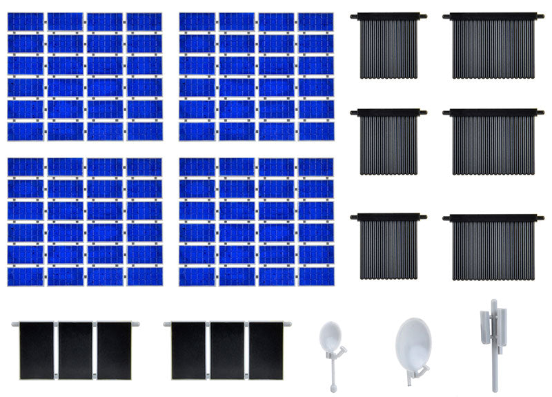 Kibri 38602 1/87 Scale Roof-Top Solar Panel And Satalite Dish Detail Set