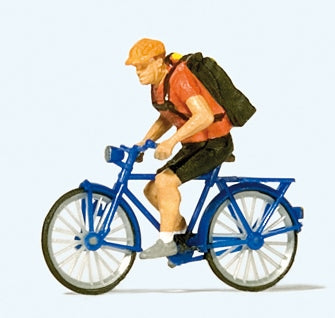 Preiser 28175 HO Scale Bicycle Courier With Bicycle