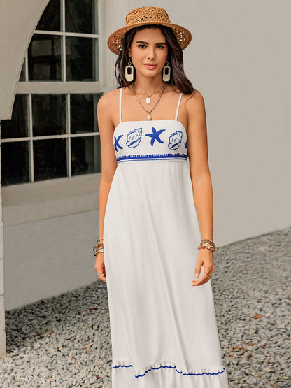 Printed Square Neck Maxi Cami Dress