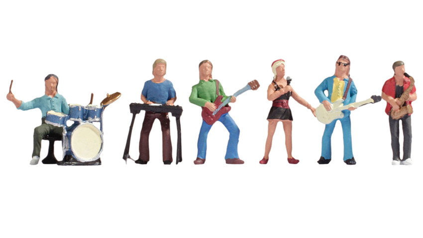 Noch 15839 HO Scale Music Band Figure Set, 6 Figures
