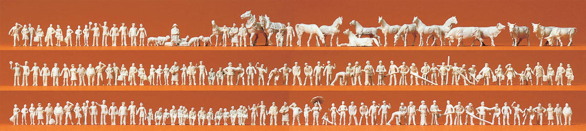Preiser 88500 Z Scale Unpainted Figure Assortment Kit
