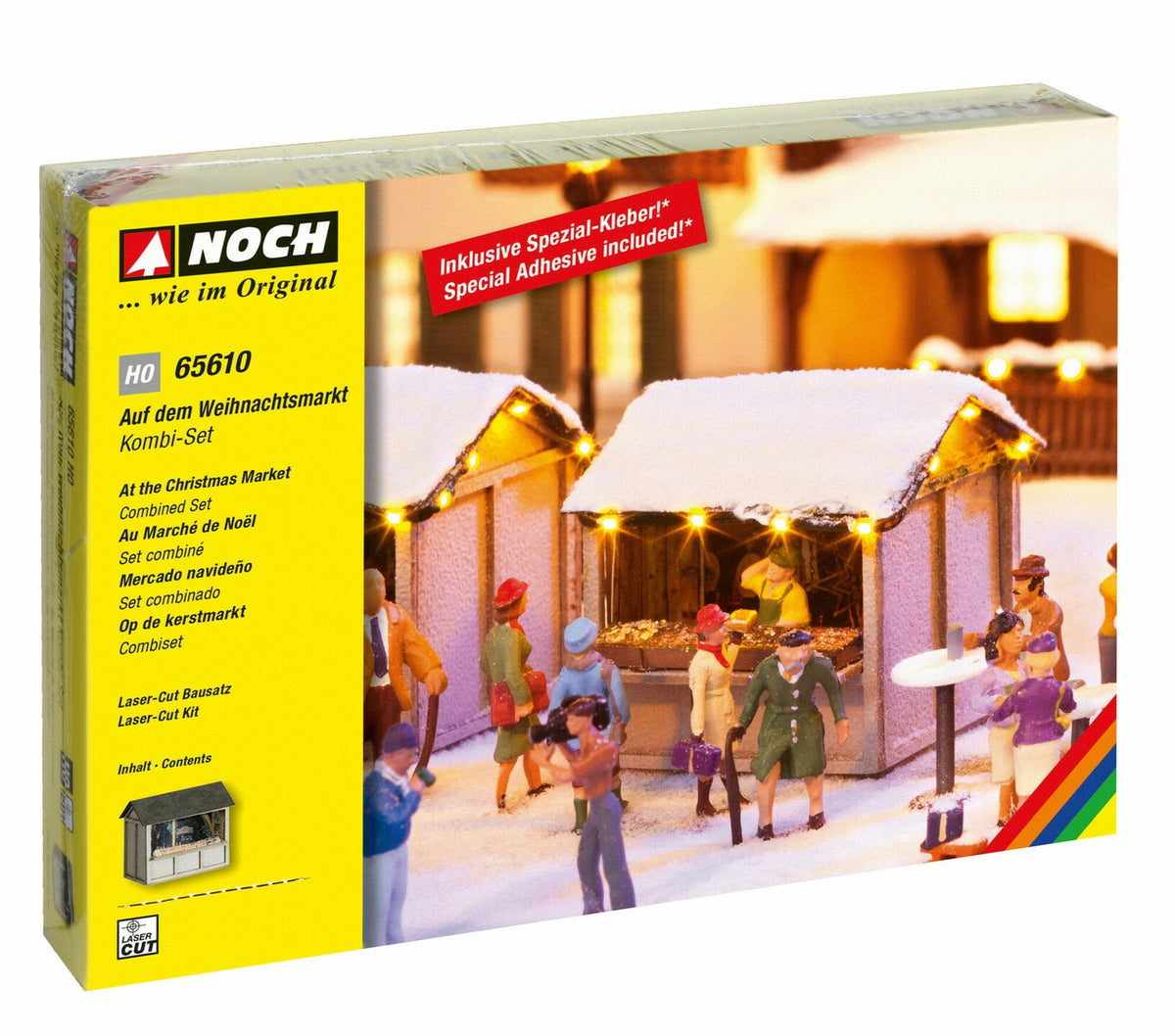Noch 65610 HO Scale Christmas Market Stall Set w/LED Lights