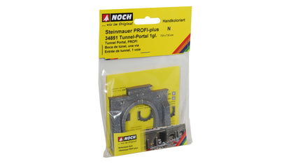 Noch 34851 N Scale Single-Track Tunnel Portal, Gray Brick