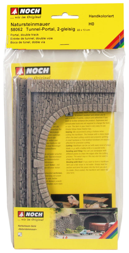 Noch 58062 HO Scale Natural-Stone Double-Track Tunnel Portal